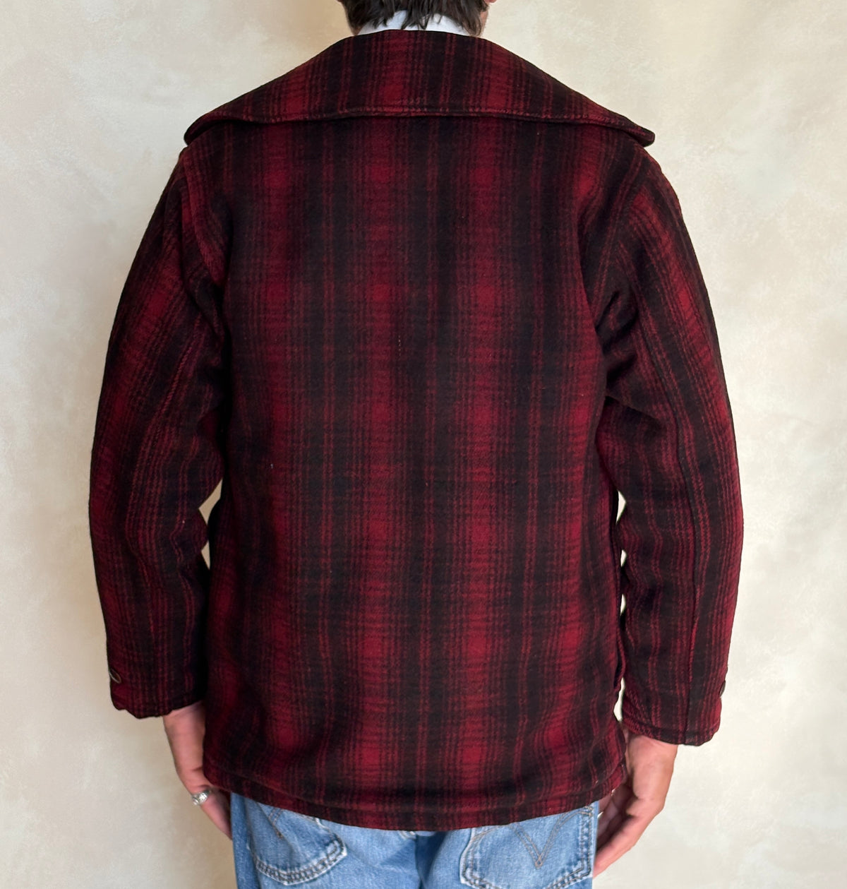 Vintage 1930s Woolrich Red & Black Plaid Wool Hunting Jacket –size 38US / 48EU. Made in USA