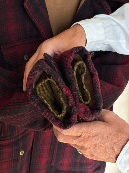 Vintage 1930s Woolrich Red & Black Plaid Wool Hunting Jacket –size 38US / 48EU. Made in USA