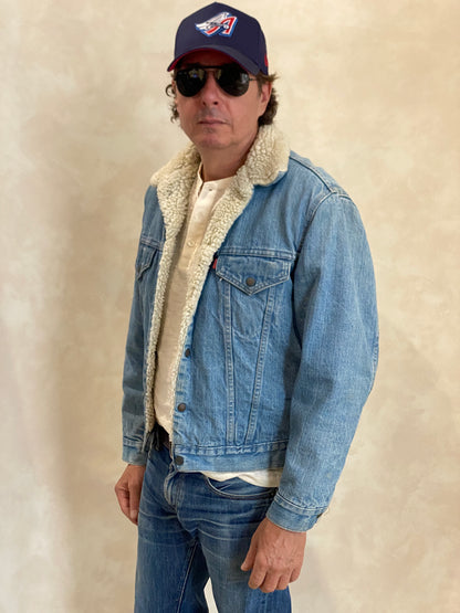 Size 42US/52EU. 4 pockets Vintage Trucker Levis fleece Jacket Made in USA.-AJ357 Studio