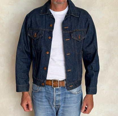 Vintage 70s Wrangler Denim Jacket  2-Pocket Made in USA  Size 40US/50EU