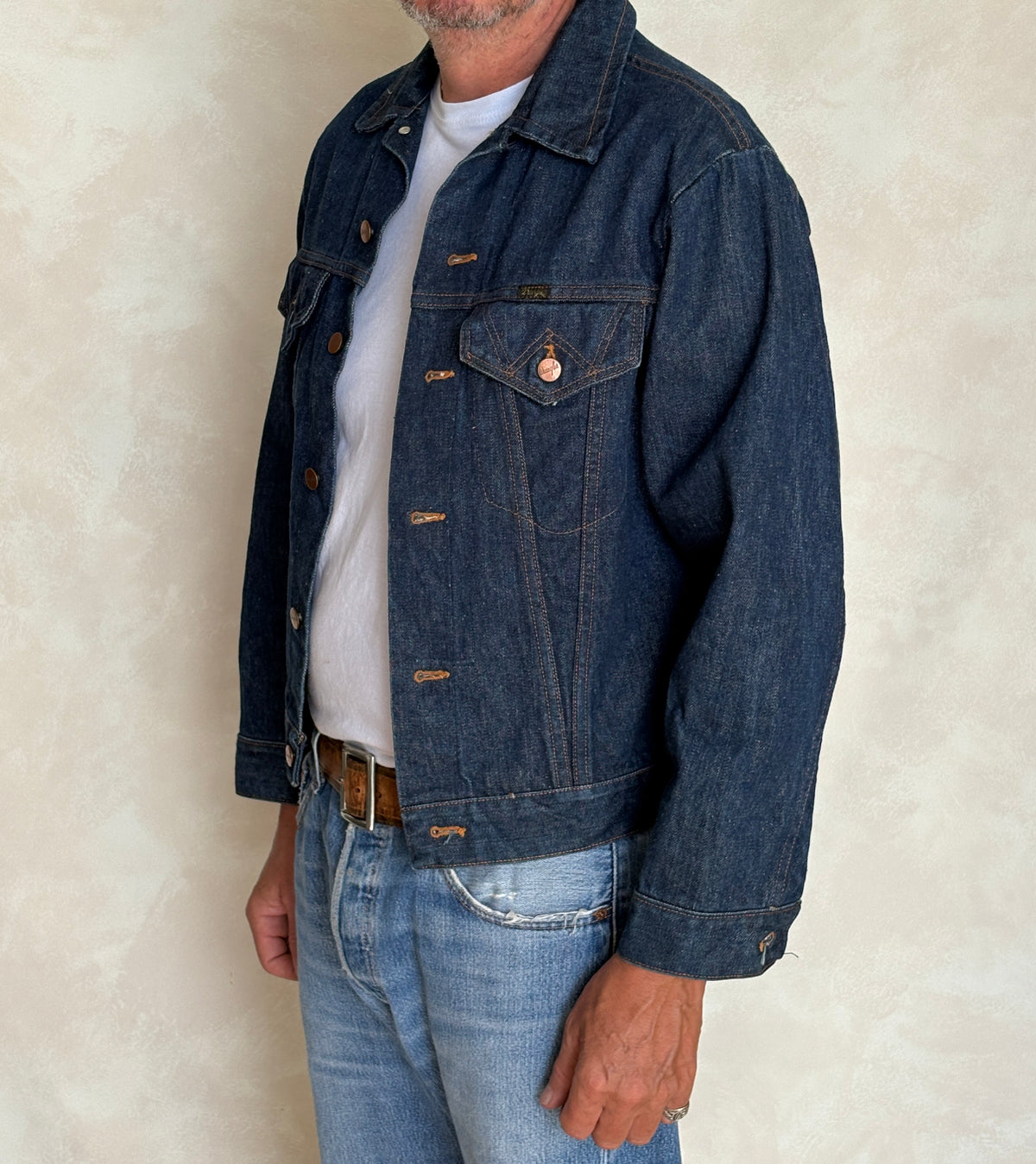 Vintage 70s Wrangler Denim Jacket  2-Pocket Made in USA  Size 40US/50EU