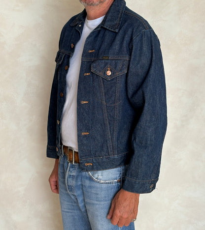 Vintage 70s Wrangler Denim Jacket  2-Pocket Made in USA  Size 40US/50EU