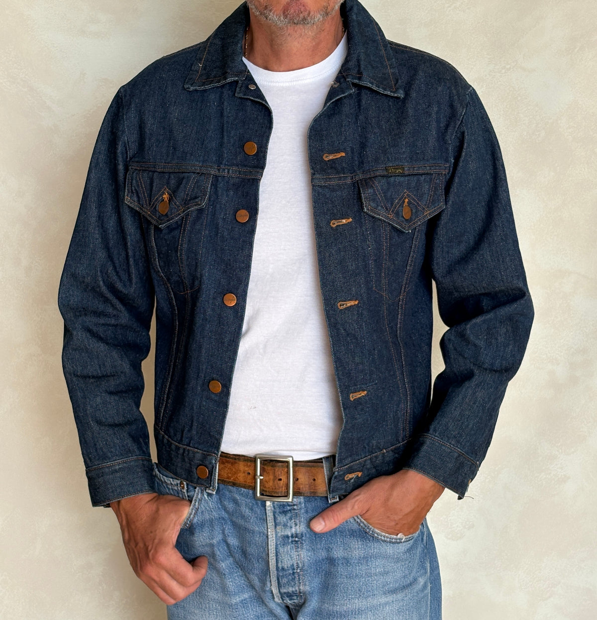 Vintage 70s Wrangler Denim Jacket  2-Pocket Made in USA  Size 40US/50EU