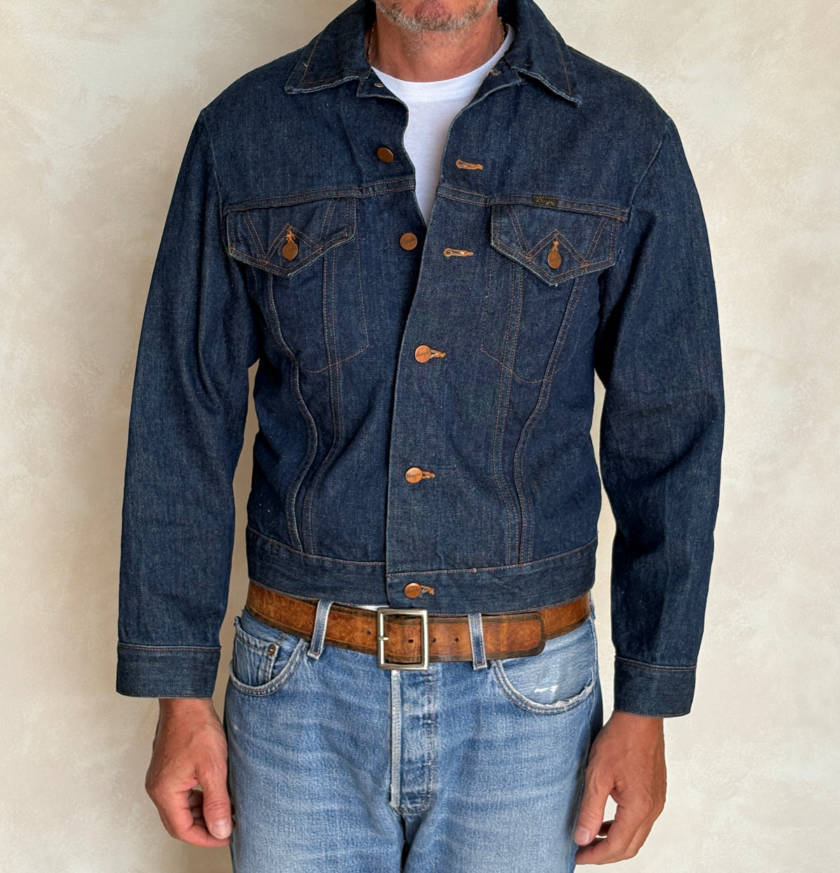 Vintage 70s Wrangler Denim Jacket  2-Pocket Made in USA  Size 40US/50EU