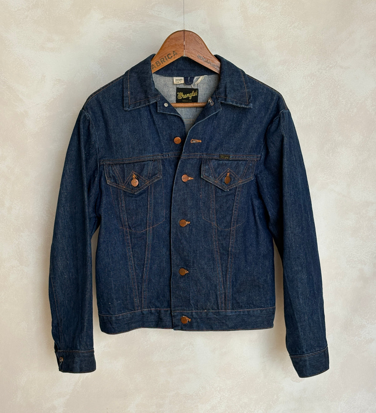 Vintage 70s Wrangler Denim Jacket  2-Pocket Made in USA  Size 40US/50EU