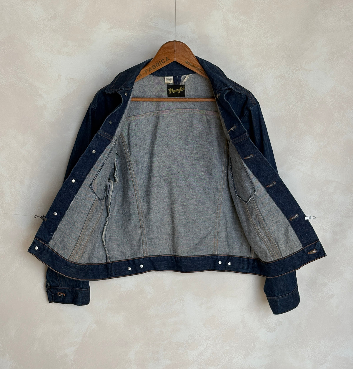 Vintage 70s Wrangler Denim Jacket  2-Pocket Made in USA  Size 40US/50EU