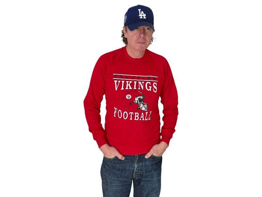 Size S Crew Neck Vikings Football Made In USA By Jerzees - USA Vintage Bcn