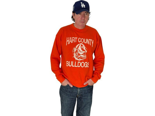 hart county bulldogs sweatshirt, vintage school sweatshirt, usa made crewneck, platinum sweats, large vintage sweater