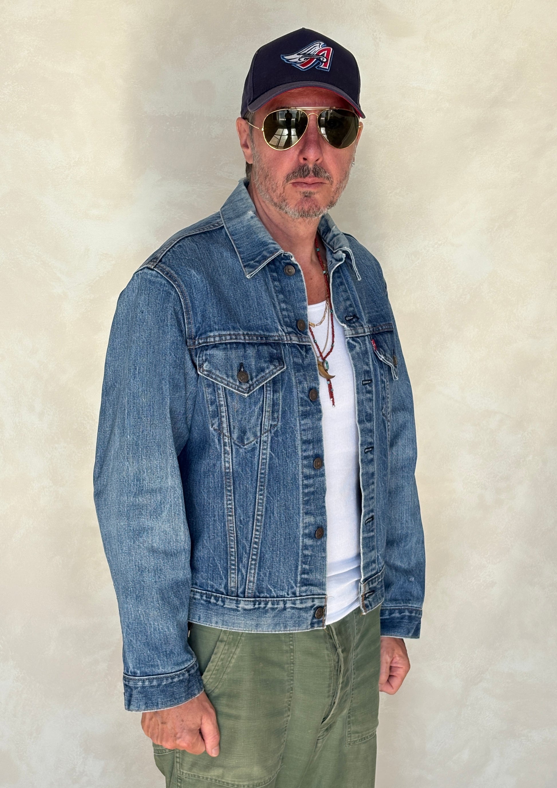 Size 42US / 52EU. Vintage 70s 2 pocket Levi’s Denim Jacket 70505 – Double Stitch, Made in USA - USA Vintage Bcn