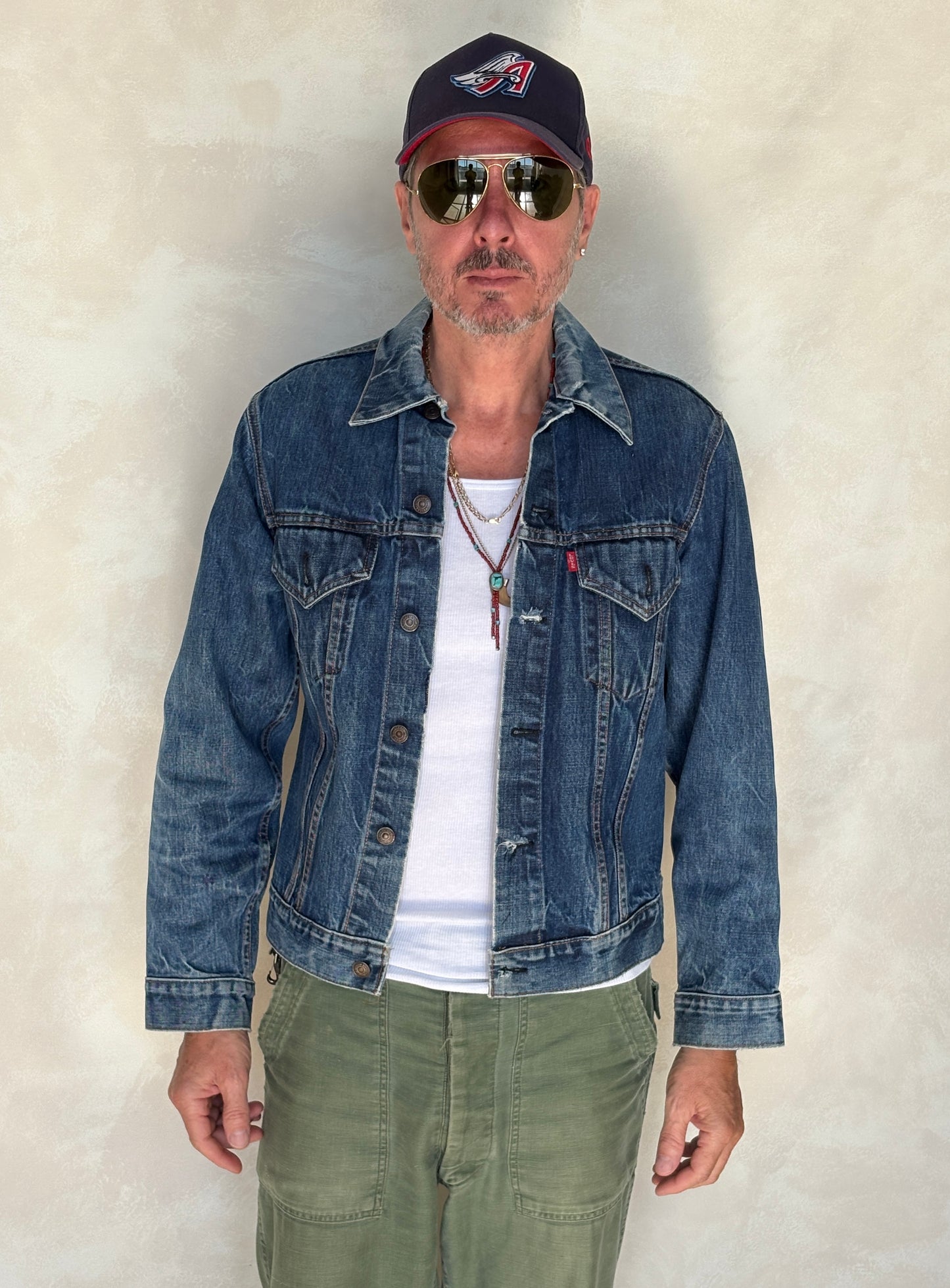 Size 40US / 50EU. Vintage Early 70s 2 pocket Levi’s Denim Jacket 70505 – Single Stitch, Made in USA - USA Vintage Bcn