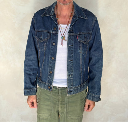 Size 44US / 54EU. Vintage Early 70s 2 pocket Levi’s Denim Jacket 70505 – Single Stitch, Made in USA-AJ357 Studio