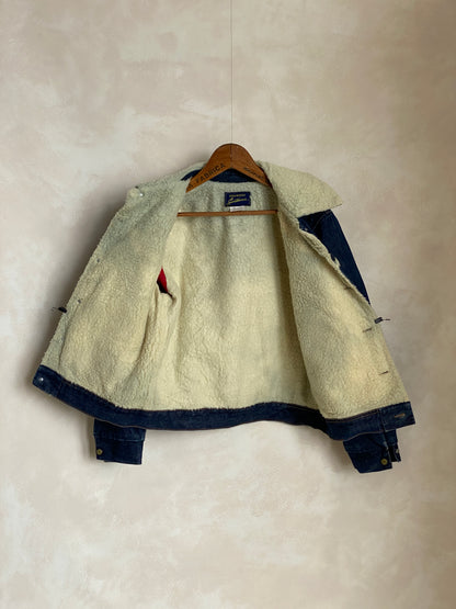Size Med. 80s Vintage Oshkosh fleece denim Jacket-AJ357 Studio