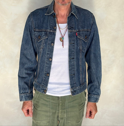 Size 38US / 48EU. Vintage Early 70s 2 pocket Levi’s Denim Jacket 70505 – Single Stitch, Made in USA-AJ357 Studio