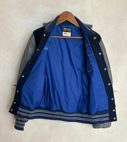 Vintage 70s  Wool And Leather Varsity Jacket — Butwin "Todd" Chenille "T" Patch — Made In USA — Size 44