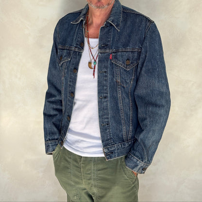Size 38US / 48EU. Vintage Early 70s 2 pocket Levi’s Denim Jacket 70505 – Single Stitch, Made in USA-AJ357 Studio
