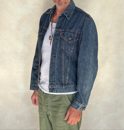 Size 38US / 48EU. Vintage Early 70s 2 pocket Levi’s Denim Jacket 70505 – Single Stitch, Made in USA-AJ357 Studio