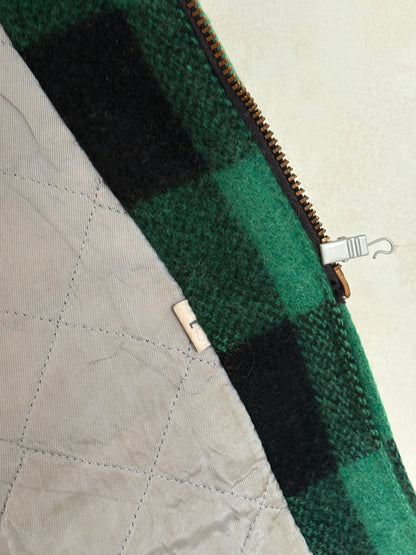 Vintage Sedgefield Outerwear By Blue Bell Buffalo Plaid Wool Jacket — Green & Black — Size L