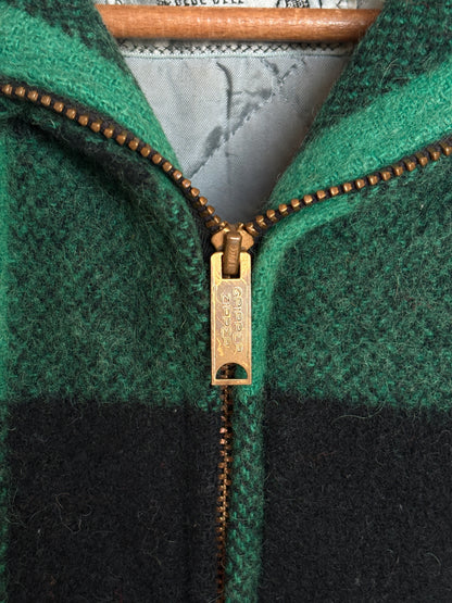 Vintage Sedgefield Outerwear By Blue Bell Buffalo Plaid Wool Jacket — Green & Black — Size L