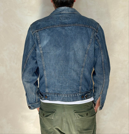 Size 40US Short / 50EU. Vintage Early 70s 2 pocket Levi’s Denim Jacket 70505 – Single Stitch, Made in USA-AJ357 Studio