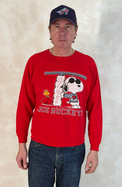 Snoopy Rare 1980 Sweatshirt Joe Buckeye-AJ357 Studio