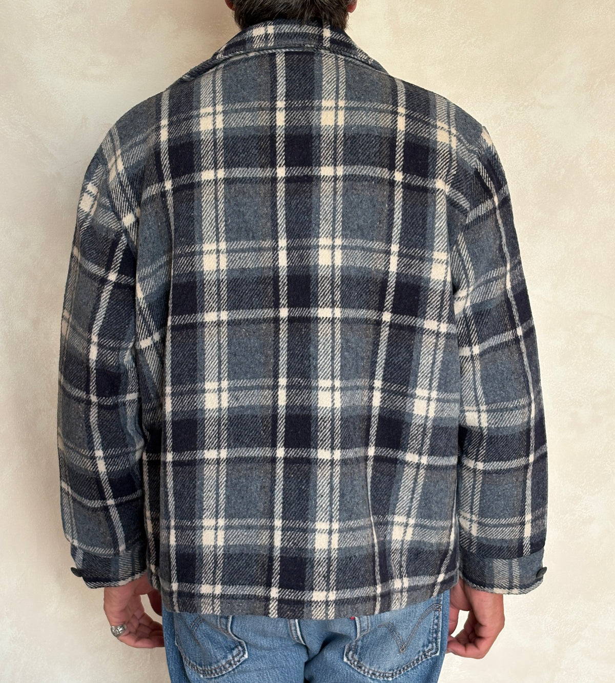 JCPenney 70s Plaid shirt jacket  / Made in USA / Mens XL