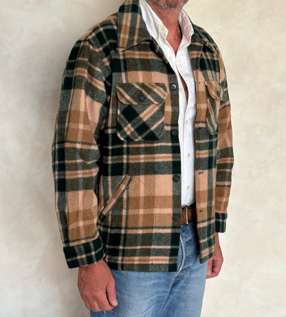 LL Bean Wool Plaid shirt jacket Made in USA . Size Mens Large