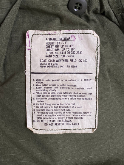 XSmall Reg. Authentic 1980 US Army M-65 field jacket Military-AJ357 Studio
