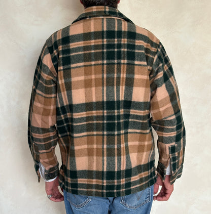LL Bean Wool Plaid shirt jacket Made in USA . Size Mens Large