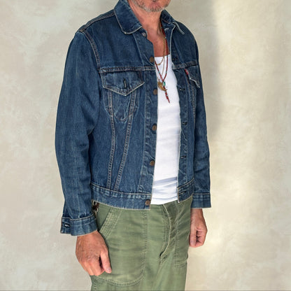 Size 38US / 48EU. Vintage Early 70s 2 pocket Levi’s Denim Jacket 70505 – Single Stitch, Made in USA-AJ357 Studio