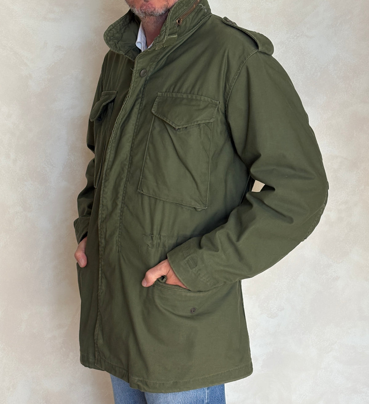 Med Long. Authentic 1975 OG-107 US Army M-65 Field Jacket – Vietnam Era Military Issue