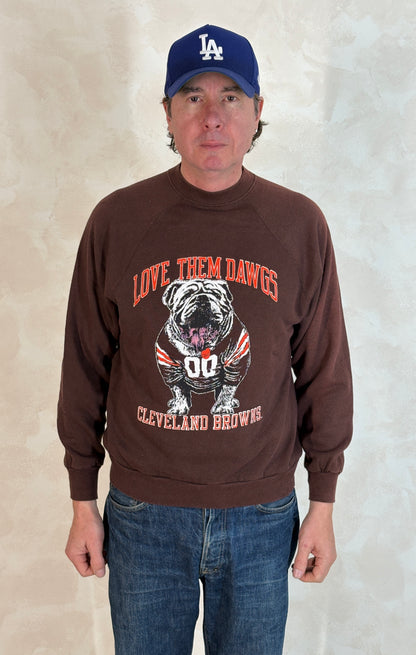 Size L 80s Crew Sweat Artex Cleveland Browns-AJ357 Studio