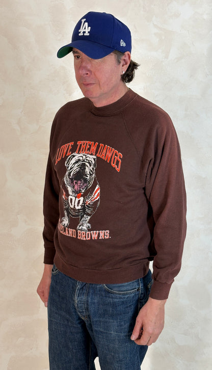 Size L 80s Crew Sweat Artex Cleveland Browns-AJ357 Studio
