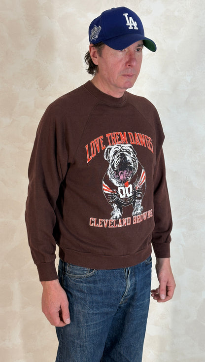 Size L 80s Crew Sweat Artex Cleveland Browns-AJ357 Studio