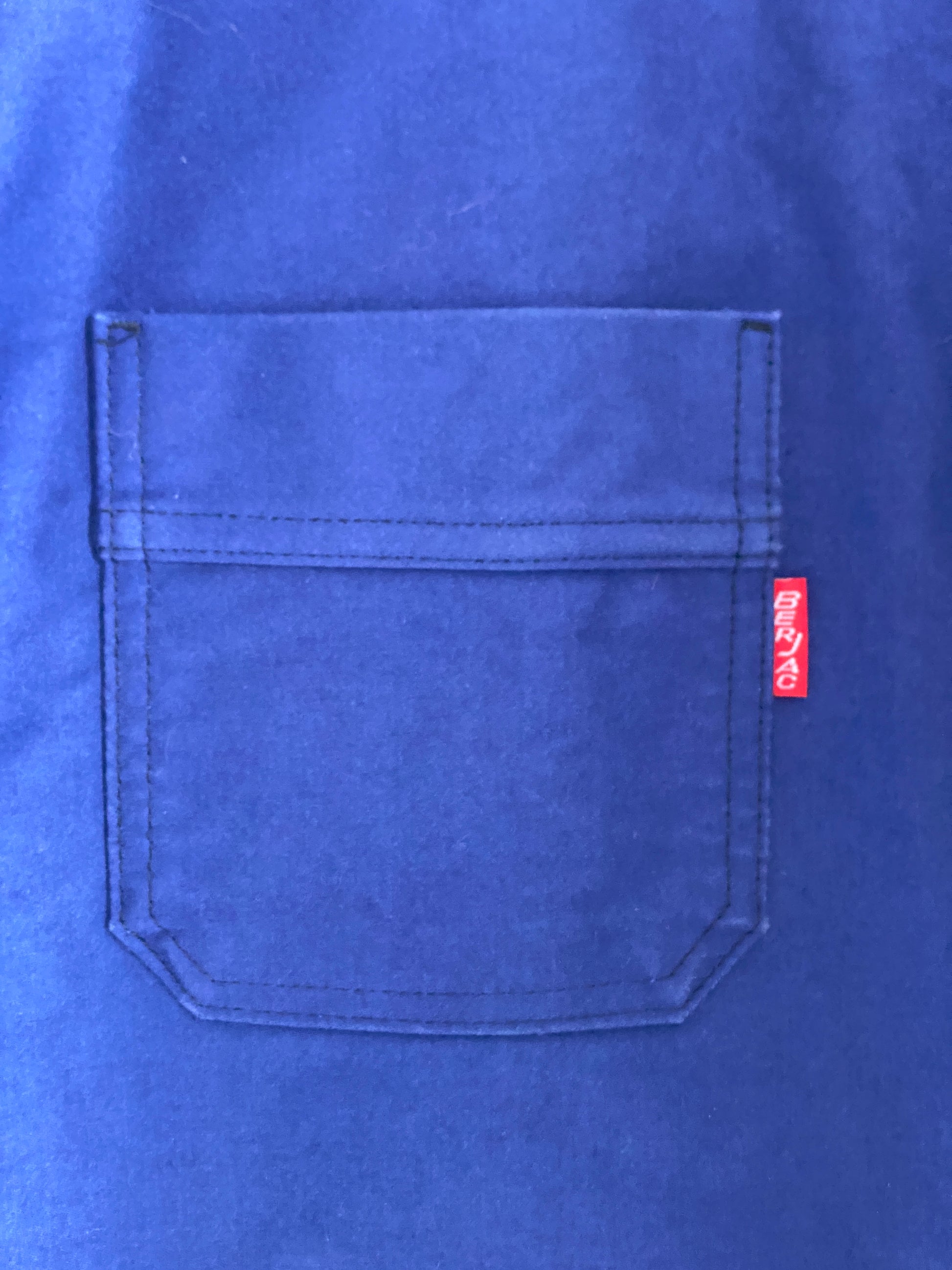 Vintage French moleskin work jacket made in France, heavy cotton chore style, size 50/52EU