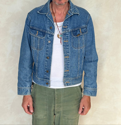 Size 40US / 50EU Vintage 80s Lee Denim Jacket – 2 Pockets – Made in Canada-AJ357 Studio