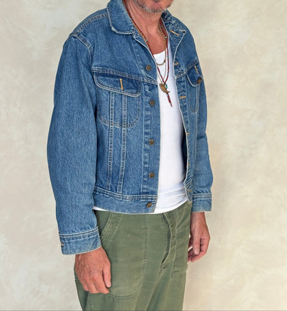 Size 40US / 50EU Vintage 80s Lee Denim Jacket – 2 Pockets – Made in Canada-AJ357 Studio