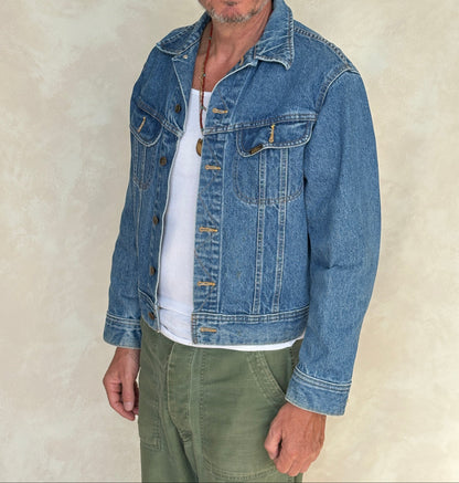 Size 40US / 50EU Vintage 80s Lee Denim Jacket – 2 Pockets – Made in Canada-AJ357 Studio