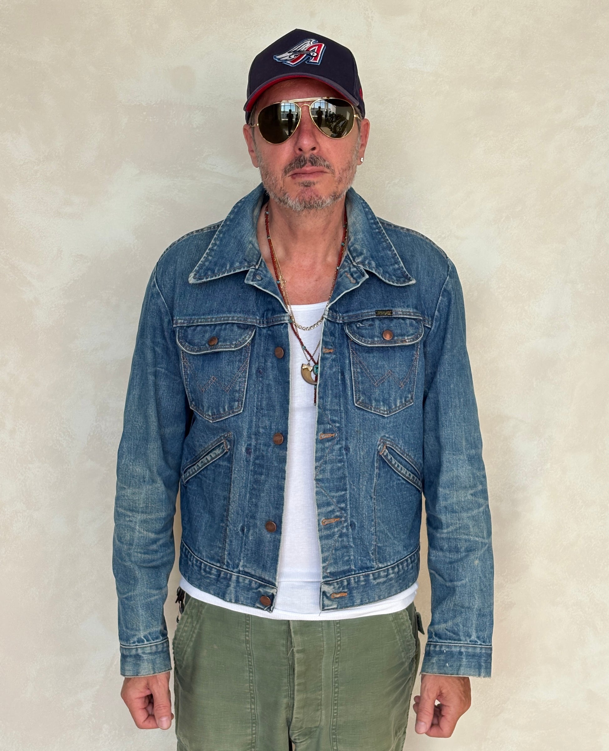Size 42US / 52EU Authentic 80s Wrangler denim jacket -4 pockets- Made in the USA - USA Vintage Bcn