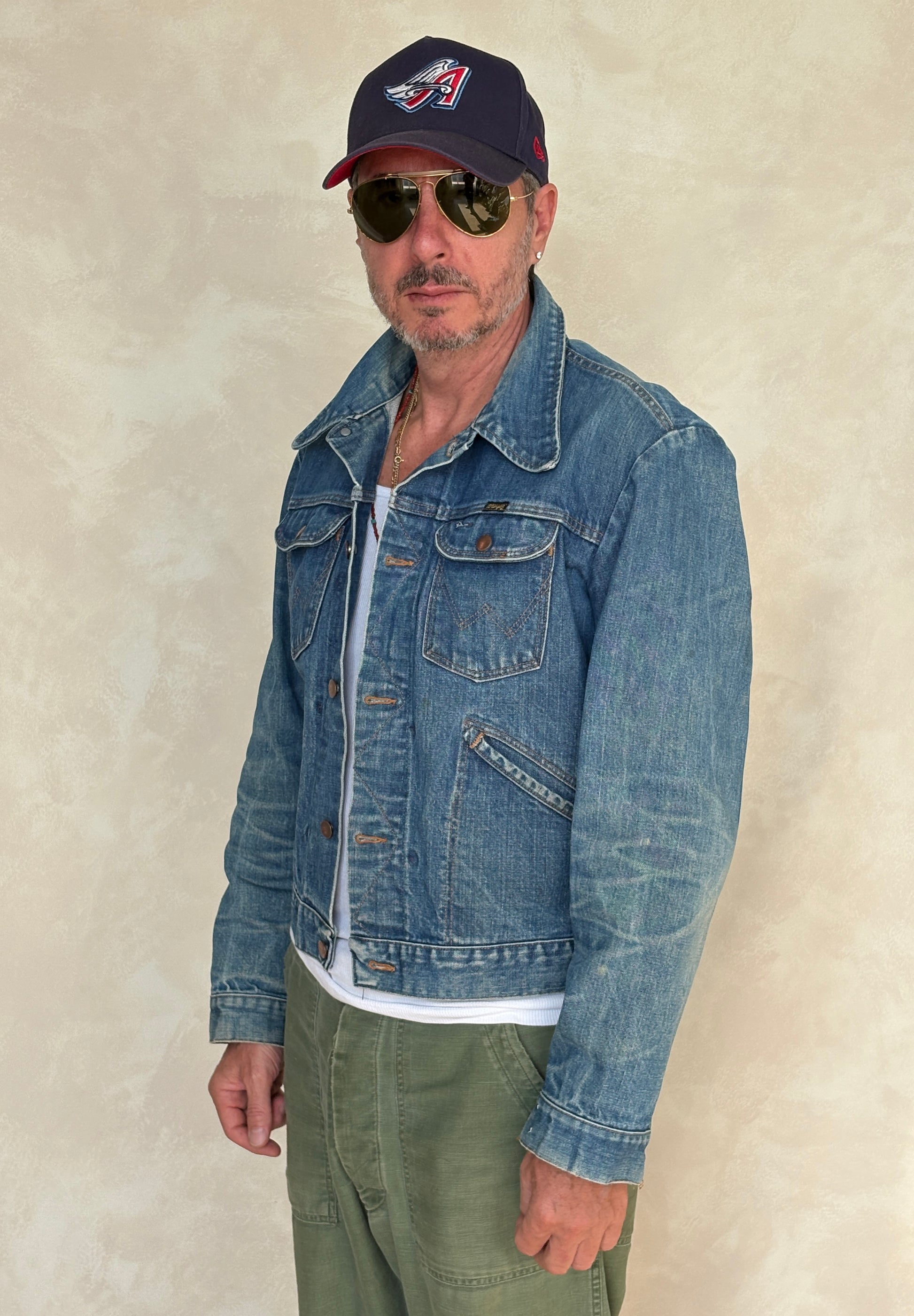 Size 42US / 52EU Authentic 80s Wrangler denim jacket -4 pockets- Made in the USA - USA Vintage Bcn