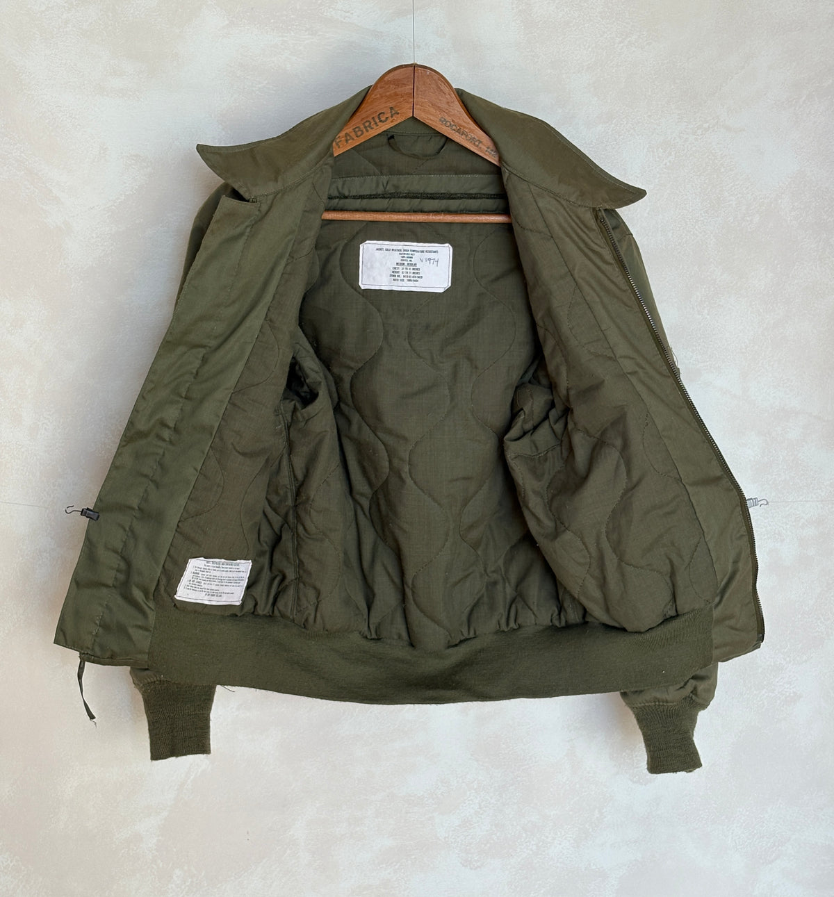 Vintage 1981 US Military CVC Cold Weather Jacket — Aramid/Nomex —  Size, Med Reg. Made USA