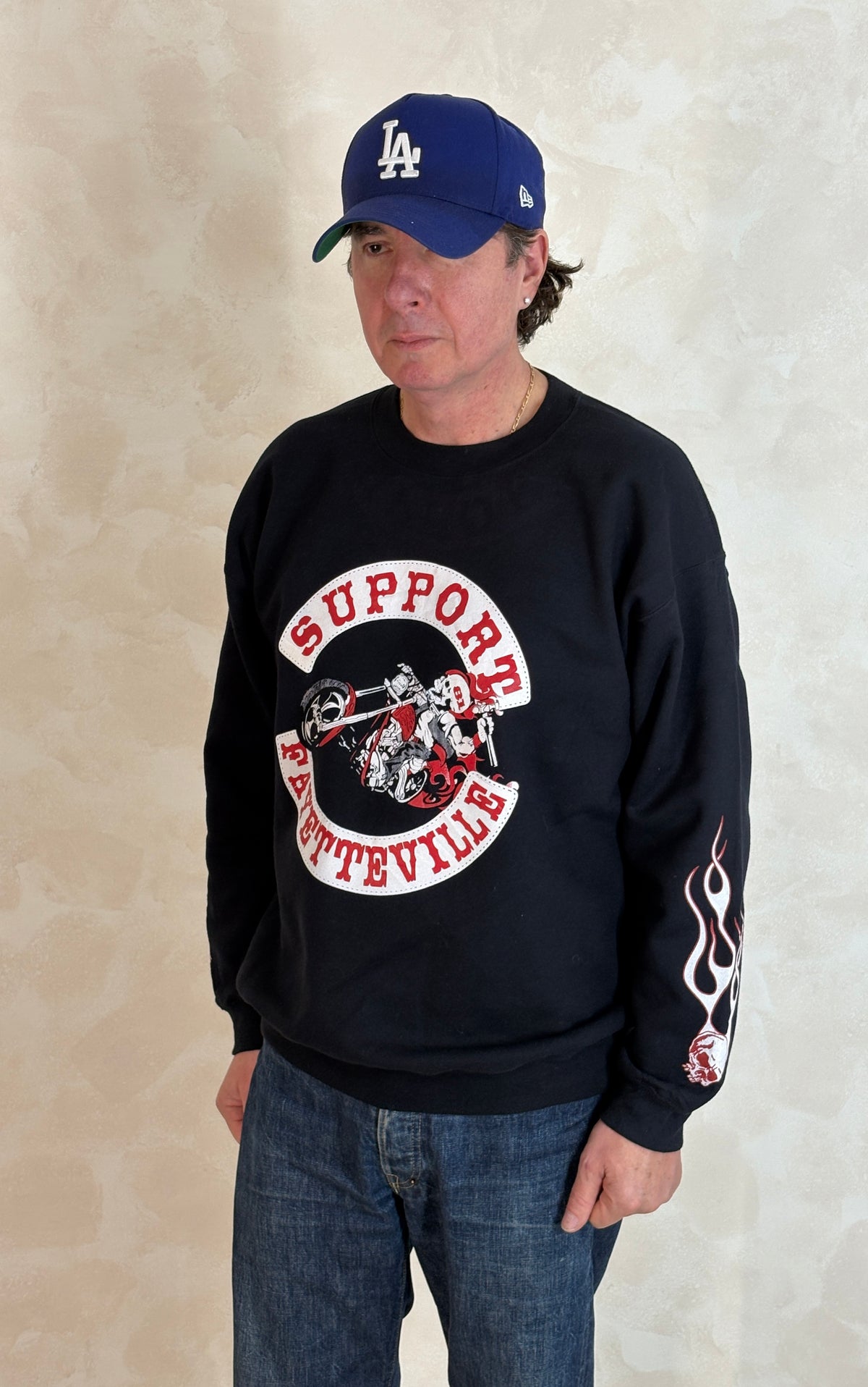 Size L Crew Sweat Support Fayetteville-AJ357 Studio