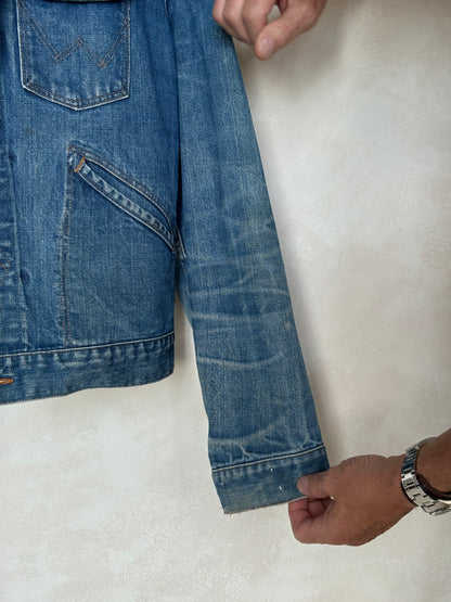 Size 42US / 52EU Authentic 80s Wrangler denim jacket -4 pockets- Made in the USA-AJ357 Studio