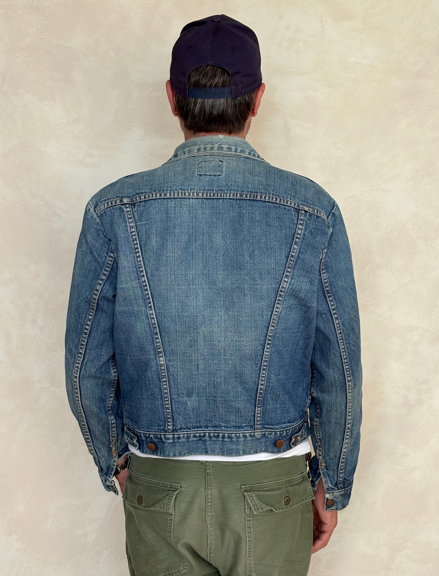 Size 44US / 54 EU Authentic 70s Wrangler denim jacket -4 pockets- Made in the USA - USA Vintage Bcn