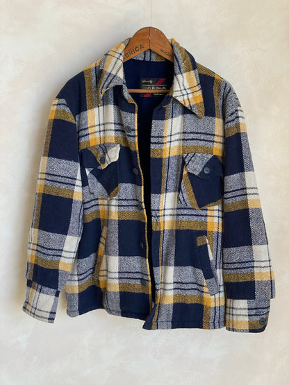 Size 44US/54EU . Vintage plaid heavy shirt jacket by Sears mens store-AJ357 Studio