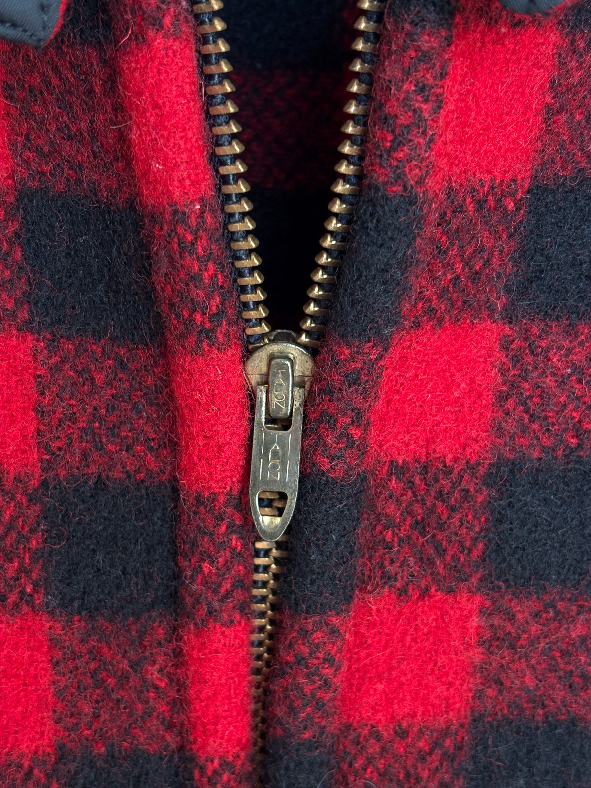 Vintage 1950s Johnson  Wool Buffalo Plaid Shirt Made in USA  . Size Large