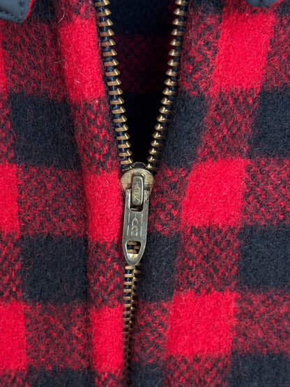 Vintage 1950s Johnson  Wool Buffalo Plaid Shirt Made in USA  . Size Large