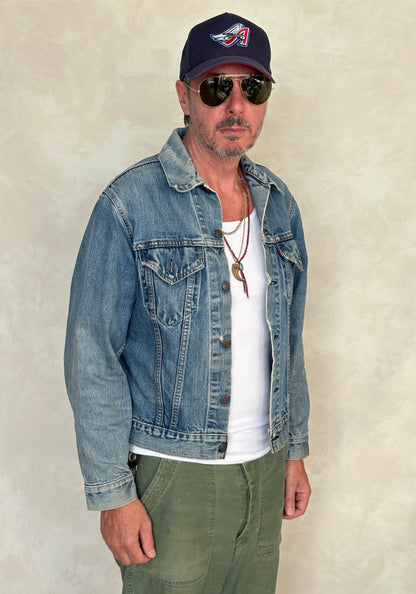 Size 38US / 48EU. Vintage 70s 2 pocket Levi’s Denim Jacket 70505 – Double Stitch, Made in USA-AJ357 Studio