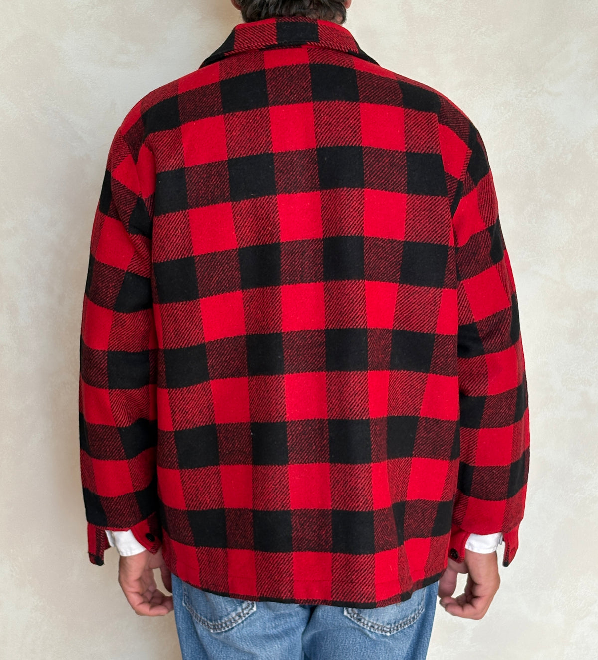 Vintage 1960s  Buffalo Plaid Wool Jacket — Size 42US (52EU) — Made in USA By V.I.P