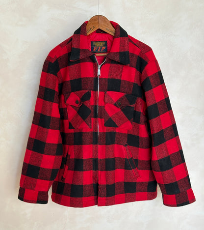 Vintage 1960s  Buffalo Plaid Wool Jacket — Size 42US (52EU) — Made in USA By V.I.P