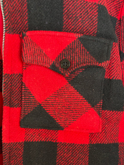 Vintage 1960s  Buffalo Plaid Wool Jacket — Size 42US (52EU) — Made in USA By V.I.P